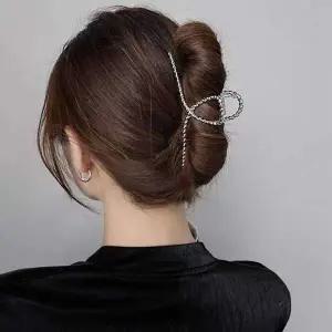 메탈 꼬임 디자인 여성용 큰 헤어 집게핀 3P 머리 고정핀