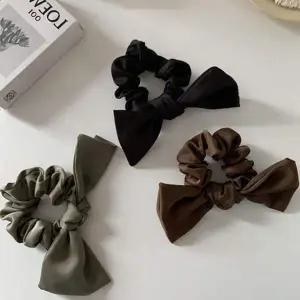 여성용 곱창머리끈 미니 리본 헤어밴드 스크런치 머리끈