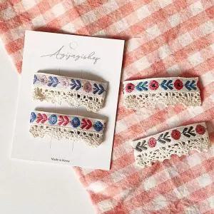 [골드스마일]레이스 헤어 똑딱핀 4가지 색상