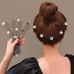 [에이치플러스몰]나비꽃 앞머리 옆머리 헤어핀 올림머리 빗장식 머리빗