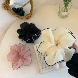 [골드스마일]볼륨감 있는 컬러 배색 쉬폰 여성용 헤어 곱창밴드