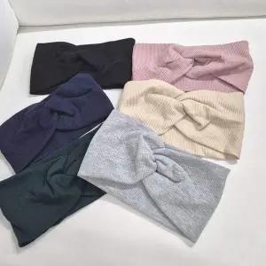 넓은 꼬임 골지 머리띠 와이드 헤어밴드 두꺼운 머리끈