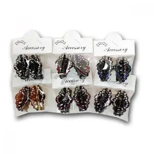 큐빅 웨이브 헤어 집게핀 반짝임 헤어 클립 머리 고정핀