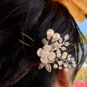 [셀러에이드]전통 한복 헤어 장신구 혼주용 은색 뒤꽂이 비녀 액세서리