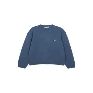 메종키츠네 남여공용 폭스 헤드 램스울 컴포트 점퍼 니트 파우더 블루 PM00803KT1006-0331