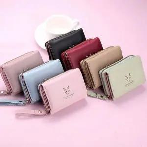 여성용 사슴 모양 장식 스트랩 미니 반지갑 학생용 컴팩트 지갑