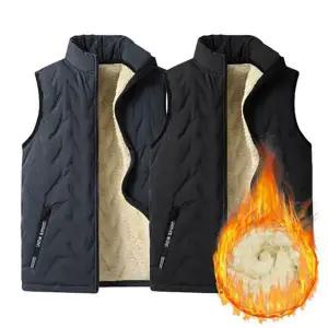 H 남성 양털 하프넥 기모 윈터 조끼