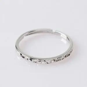 [셀러에이드]백금도금 오픈 반지 실버링 심플한 은 반지 여성용 데일리 액세서리