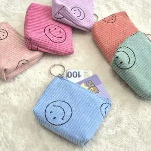 [골드스마일]6컬러 스마일 코듀로이 미니 동전지갑 클래식 반지갑 파우치