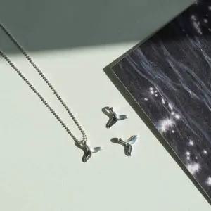 [골드스마일]925 실버 돌고래 꼬리 팬던트 목걸이 여자 얇은 체인 우정 군번줄