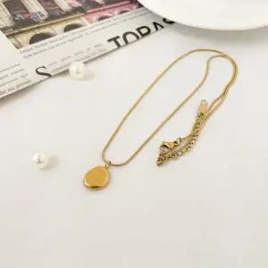 [골드스마일]데일리 모던 골드 원형 체인 목걸이 여자 악세사리