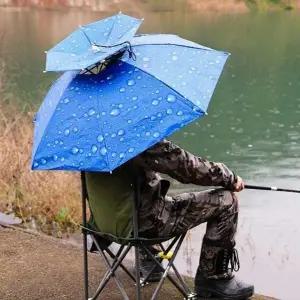 양손 자유로운 낚시 그늘막 모자 우산 머리에 쓰는