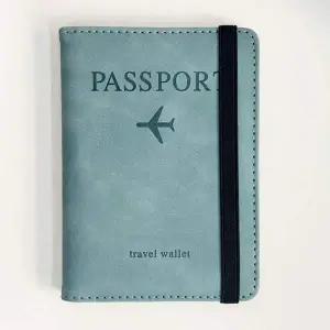 [골드스마일]여행용 여권 지갑 카드 수납 가죽 파우치 블루 케이스 트래블 홀더