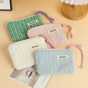 [골드스마일]트위드 소재 미니 지갑 동전 케이스 파우치