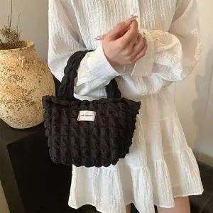 [골드스마일]퀼팅 미니 숄더 토트 크로스백 여성용 구름 패턴 에코 가방