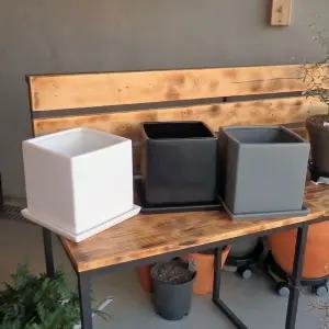 모던 도기 사각 화분 C0110 18x18x18cm토기 흙화분 예쁜 수공예 감성 네모 미니