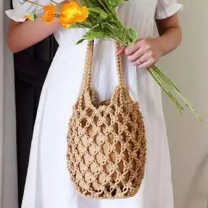 여름 휴가용 메시백 비치 숄더 네트 토트백 여성 가방