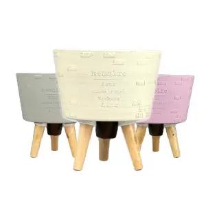 피클레온 삼발이 벽돌스타일 낮은원형 화분 24x26cm이 플라스틱 인테리어 예쁜 미니 대형 중형 거실 베란다