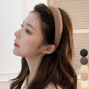 두꺼운 여성 헤어밴드 와이드 여자 헤어밴드 스펀지 엠보싱 머리띠