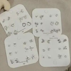 [골드스마일]일주일 귀걸이 세트 큐빅 포인트 귀걸이 실버톤 연출