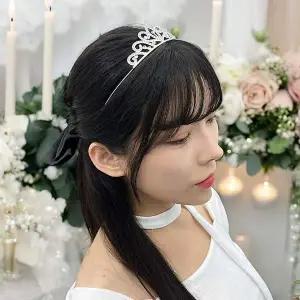 웨딩 왕관머리띠 티아라 B