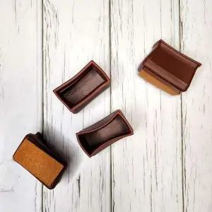 [콩심팥심]4P 1세트 실리콘의자캡 직사각형 진갈색 중형