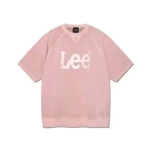 LEE 자수 로고 숏 슬리브 다잉 맨투맨 라이트 핑크 406100