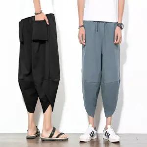남자 여름 시원한 하렘 루즈핏 조거 팬츠 항아리 바지 Txq6+2XSK