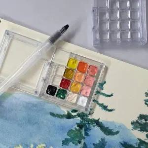 미니 팔레트 휴대용 투명 물감 15색