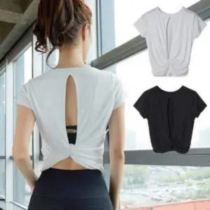 여성 요가 반팔 티셔츠