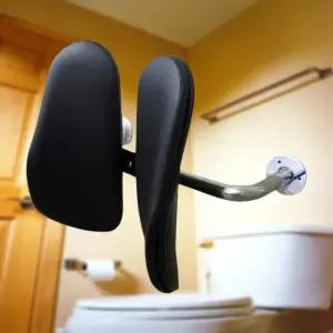 장애인용변기 등받이 블랙 고정형 화장실 보호패드