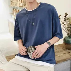 컬러 무지 반팔 티셔츠 남자 학생 여름 데일리 코디 NHl8+3hrg