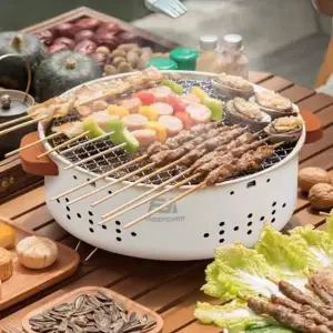 K30 미니 원형 바베큐 그릴 캠핑용 분리세척