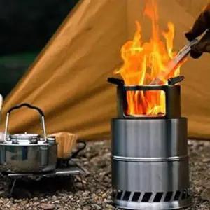 스텐 우드 캠핑 화로대 난로 이중연소