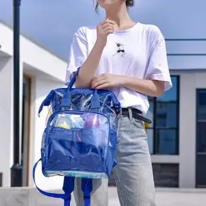 스퀘어 보온보냉 포켓 백팩(블루) 비치백 텀블러가방