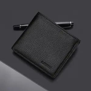 남자 반지갑 40대 중년선물 지퍼있는 비건레더 중지갑 2컬러