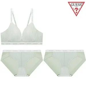 [백화점 정품] 게스 언더웨어 [선물포장] 스트라이프 노와이어 브라1 팬티2 세트 BRBP322MT