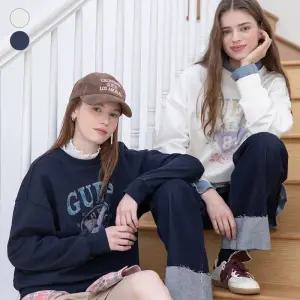 [백화점 정품] 게스 진 여성 그래픽 오버핏 맨투맨 OP4K5430