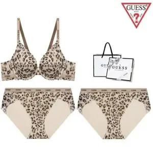 [백화점 정품] 게스 언더웨어 크리미 호피 브라1 팬티2 세트 GDWBRB213BE