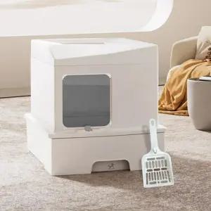 딩동펫 고양이 후드형 화장실 배변 생활 용품 하얀집