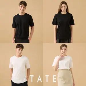 테이트 오가닉면100 튜블러 티셔츠 7종(화이트 4종+블랙 3종)