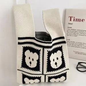 토트 여성 니트 가방 가벼운 손 미니 백 토트백 핸드백