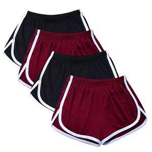 여성용 여름 댄스 팬츠 4팩 운동 숏 하이킹 캠웨이 사이클링 스포츠 반바지 요가 코튼