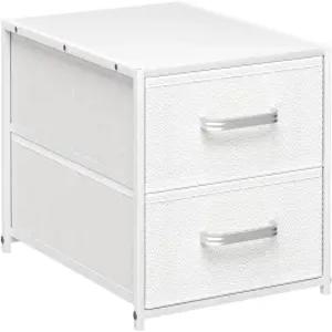 홈소루트 스태커블 수납 서랍 - 2단 옷장 금속 손잡이가 있는 정리함 접이식 수납함이 나이트 스탠드