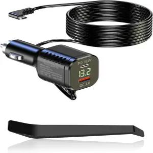 대시캠 충전기 USB 타입 C 자동차 전원 충전 케이블 코드 하드와이어 키트 12-24V ~ 5V/3A PD 36W QC3.0