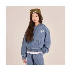 리바이스 LEVI'S LEVIS KIDS 데님 크롭 후디(주니어) 멜란지 블루 V253SW361P 588893