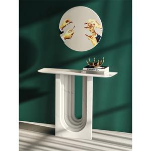 이탈리아식 극간현관함 거실 현대식 벽장 인테리어 슬림 모조 원목 사이드테이블 대리석