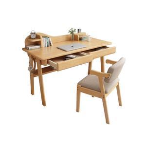 안방책상 조립형책상 원목 800mm 좁은책상 좁은 솔리드 소프트백의자 서랍 우드책상