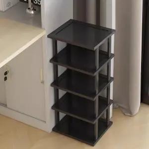 수직 신발장 - 작은 공간을 위한 높은 좁은 정리함 입구 옷장 코너 문간 스키니 공간 절약 신발 보관함