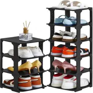 HHK 헨하오칸 5단 신발장 정리함 옷장 수납 좁은 플라스틱 세로 무료 스탠딩 선반으로 입구까지 쌓을 수